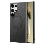 Mobile Phone Case/ For Samsung Galaxy S25 Ultra Leather Back Case Compatible with MagSafe Skin-touch Phone Cover - Black - Image 2