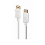 კაბელი: Gembird CC-DP2-6-W 4K/60Hz DisplayPort cable 1.8m White
