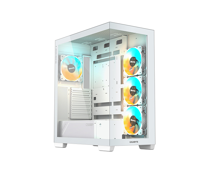 gigabyte-c500-panoramic-stealth-icew01-2418-42-2 ქეისი: Gigabyte C500 PANORAMIC STEALTH ICE 4x120mm ARGB Fans Mid Tower White - C500PI ST - Image 1