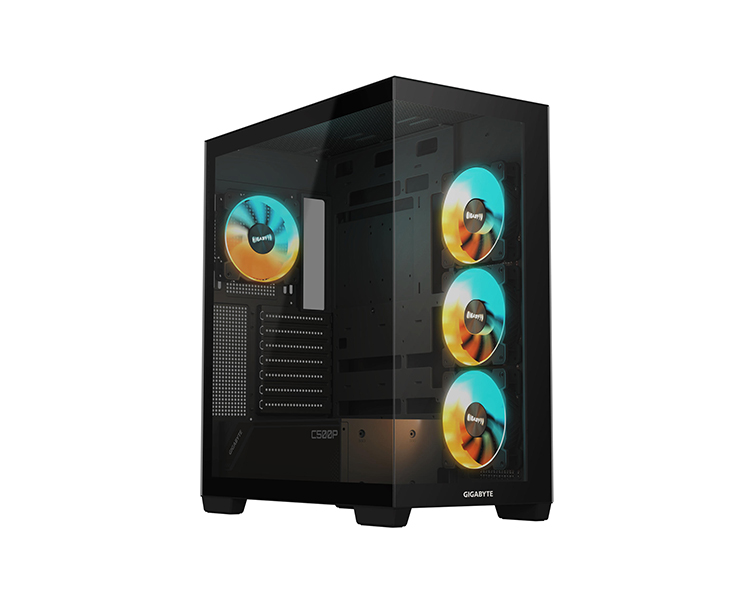 gigabyte-c500-panoramic-stealth01-2641-92 ქეისი: Gigabyte C500 PANORAMIC STEALTH 4x120mm ARGB Fans Mid Tower Black - C500P ST - Image 1
