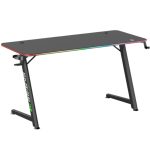გეიმერული მაგიდა: Vertex VX-GD-02RGBB Gaming Desk With RGB Lighting On Desk Edge Black/Matte Black