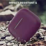 Mobile Accessory Other/ AHASTYLE PT176 For Apple AirPods 3 Silicone Protective Case Bluetooth Earphone Anti-drop Cover with Anti-dust Charging Port Plug - Wine Red - Image 6