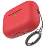 Mobile Accessory Other/ AHASTYLE PT187-G Shockproof Silicone Case for Apple AirPods Pro 2 Earphone Charging Bin Drop Protection Cover with Carrying Loop Strap - Red