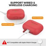 Mobile Accessory Other/ AHASTYLE PT187-G Shockproof Silicone Case for Apple AirPods Pro 2 Earphone Charging Bin Drop Protection Cover with Carrying Loop Strap - Red - Image 6
